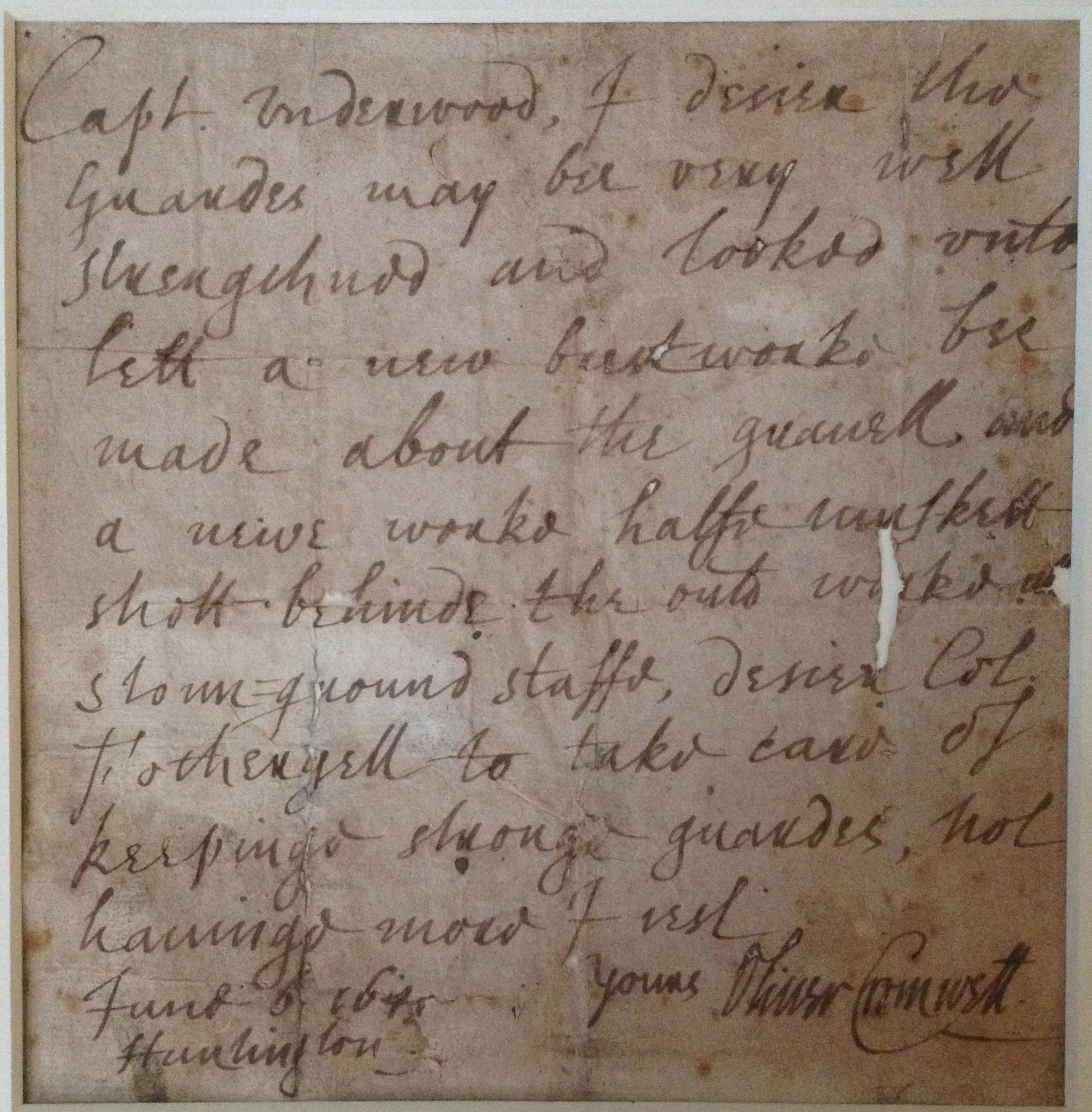 Letter written by Cromwell