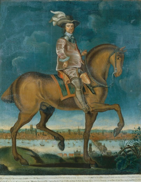Equestrian portrait of Cromwell